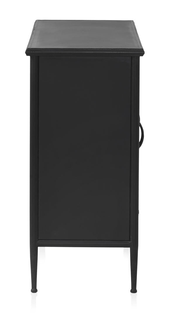 APARADOR CON ESTRUCTURA METAL, PUERTAS CON CRISTAL DE FORMA OVAL