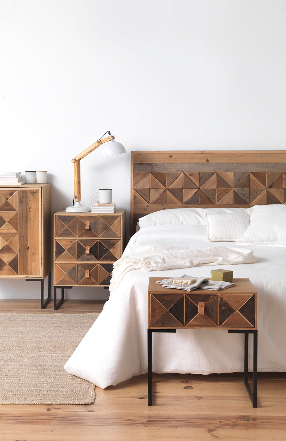 CABEZAL DE MADERA RECICLADA 165X60 CM