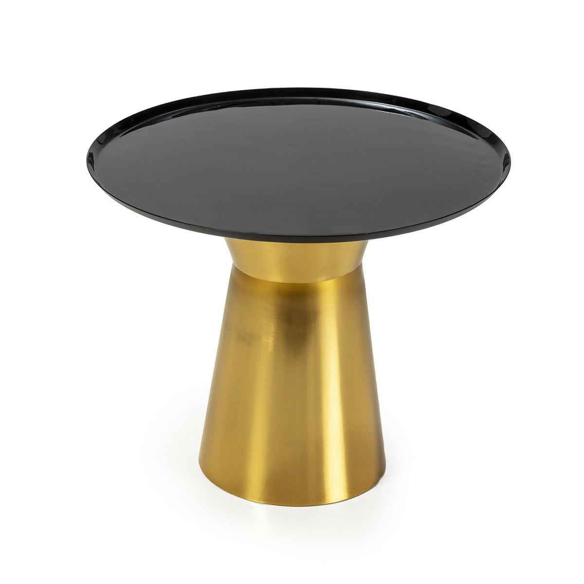Mesa Auxiliar 47x47x40 Metal Negro/Dorado