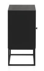 MESITA DE NOCHE MADERA LAMINADA 1 PUERTA CON BASE METALICA