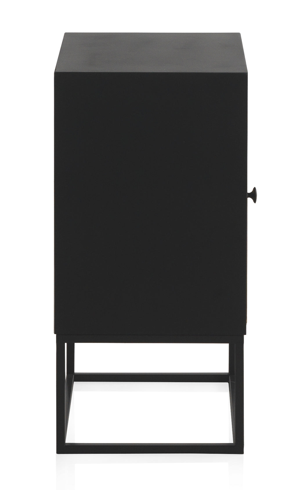 MESITA DE NOCHE MADERA LAMINADA 1 PUERTA CON BASE METALICA