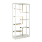 Estantería 100x40x210 Madera Blanco/Metal Dorado