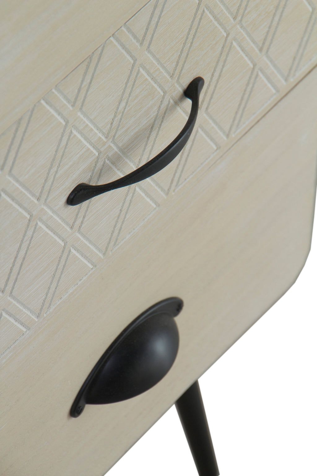 SINFONIER MADERA NATURAL 4 CAJONES PATAS METALICAS NEGRAS