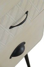 SINFONIER MADERA NATURAL 4 CAJONES PATAS METALICAS NEGRAS