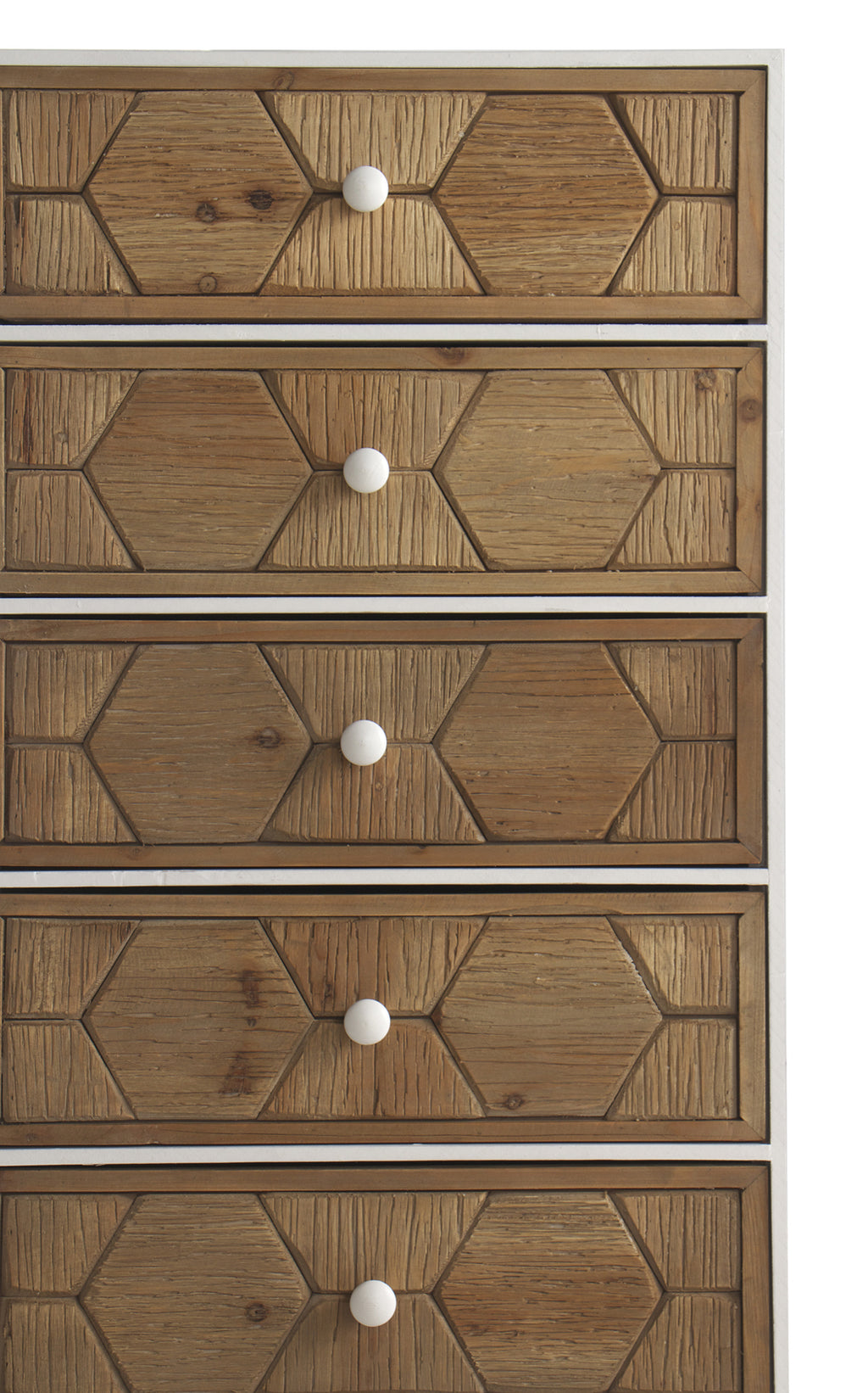 SINFONIER 5 CAJONES MADERA DE FRESNO PATINADO BLANCO