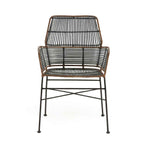Silla 56x55x83 Metal/Mimbre -- Negro/Marrón