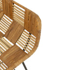 Taburete 52x51x95,50 Metal/Mimbre -- Negro/Natural