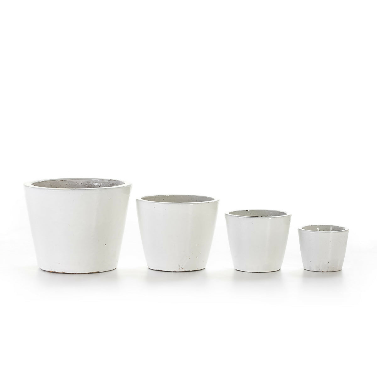 Set/4 Macetero 50x50x40 Gres Blanco