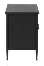 COMODA CON ESTRUCTURA METAL, PUERTA CON CRISTAL DE FORMA OVAL