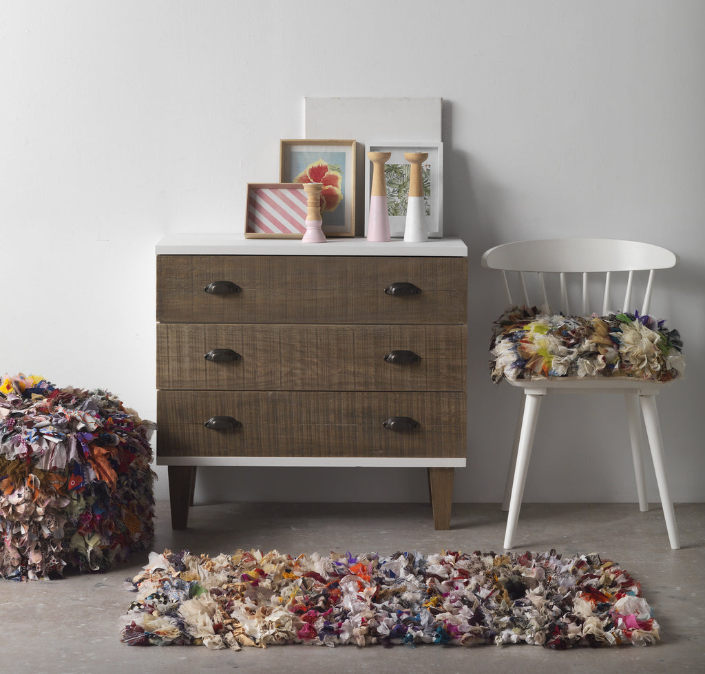 POUF ALGODON Y POLIESTER 45X45X35 CM