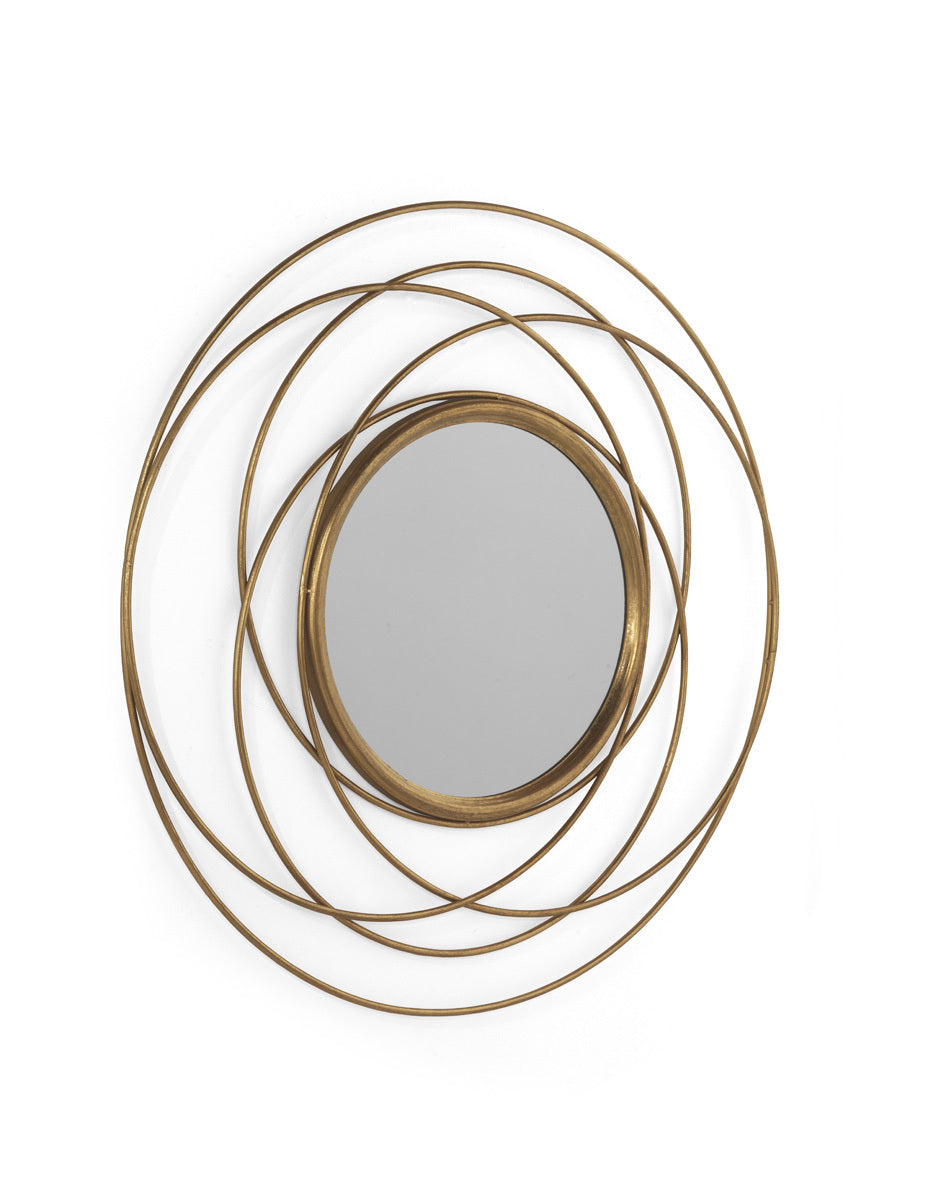 ESPEJO MURAL METAL DORADO