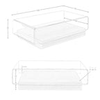 Mesa centro rectangular cristal templado y nogal