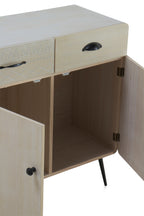 APARADOR MADERA NATURAL PATAS METALICAS NEGRAS