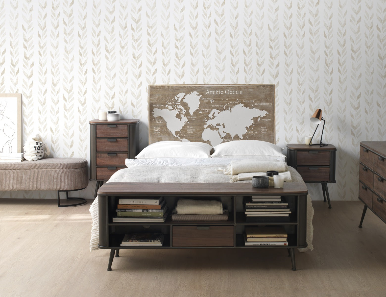 MUEBLE TV METALICO CON ENCIMERA Y 1 CAJON DE MADERA