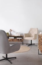 SILLON GIRATORIO TAPIZADO, PATAS METALICAS