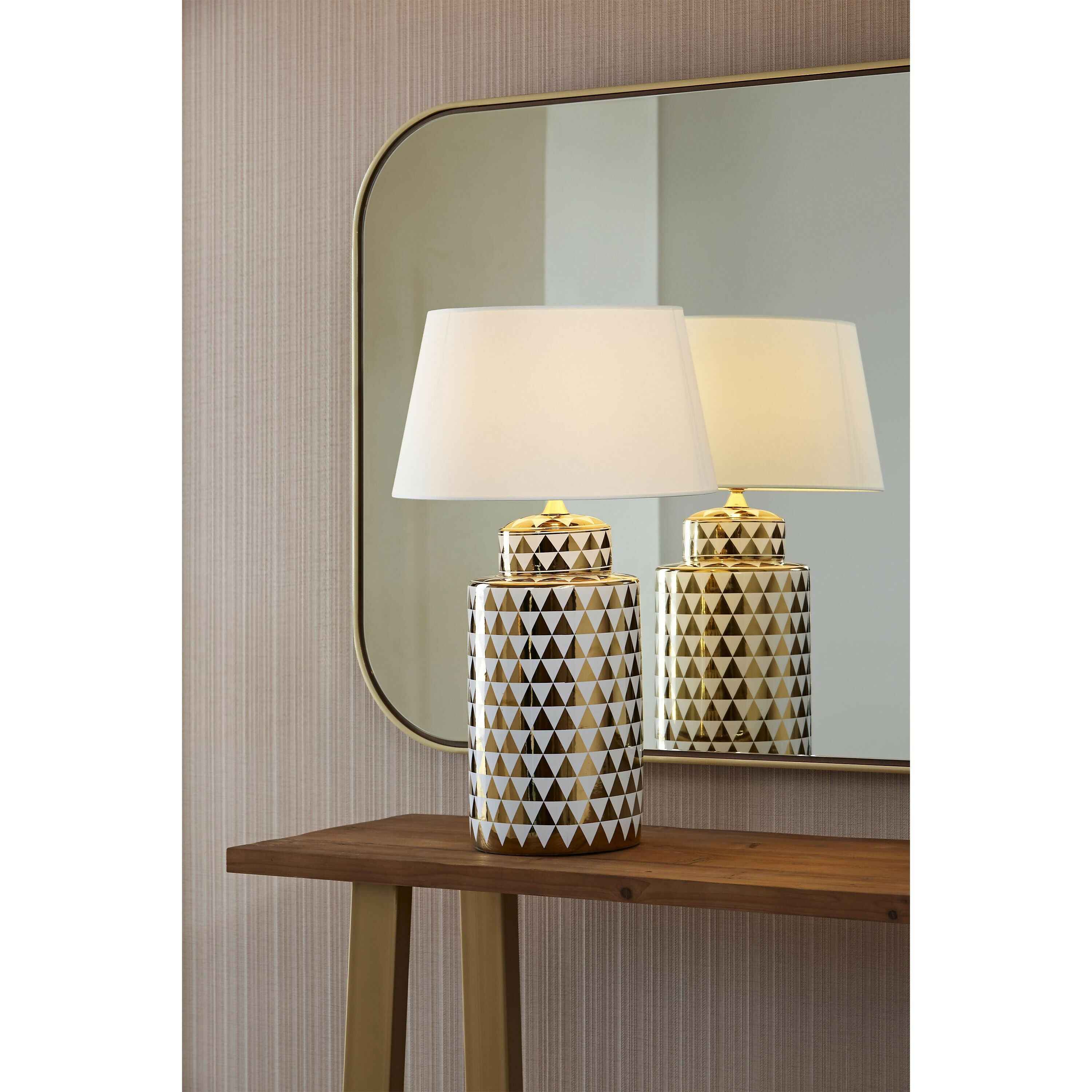 Consola 160x45x82 Madera Natural/Metal Dorado
