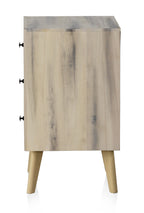 MESITA DE NOCHE MADERA DE ALAMO COLOR NATURAL, PATAS PINO MACIZO