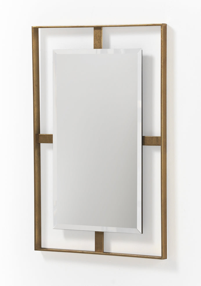 ESPEJO MURAL METAL DORADO