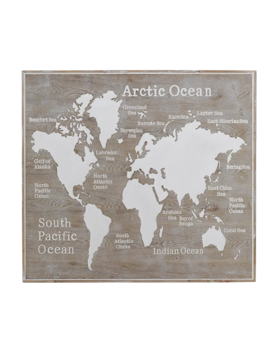 CABEZAL MADERA CORTE MAPA MUNDI 110 X100