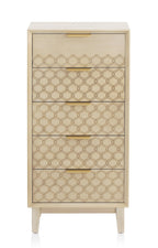 SINFONIER 5 CAJONES CHAPADO EN ROBLE ACABADO EN MARFIL