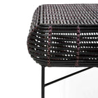 Mesa de Centro 76x91x35 cm Metal/Mimbre -- Negro/Violeta
