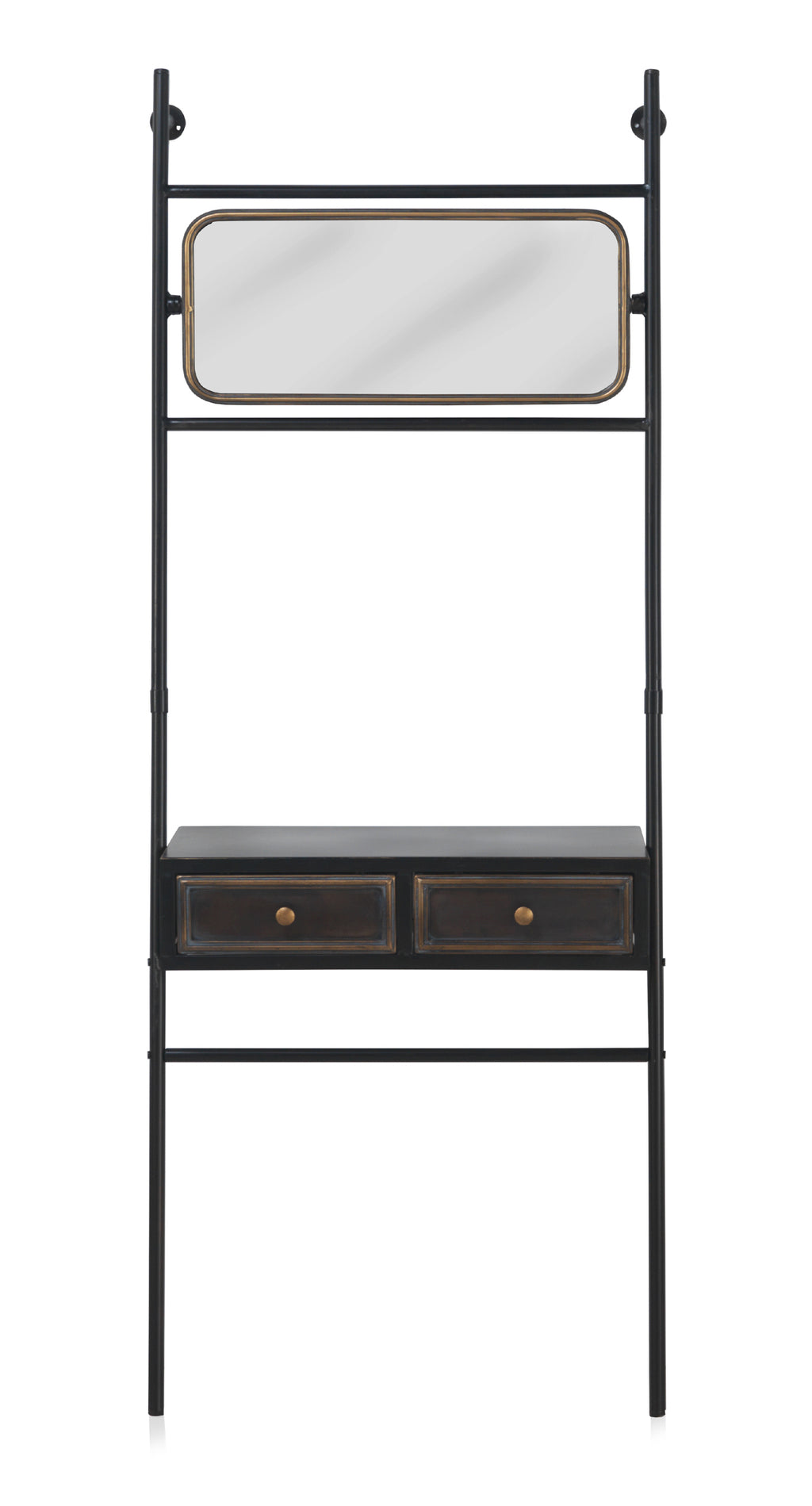 ESTANTE DE PIE A PARED ESTRUCTURA METAL NEGRA