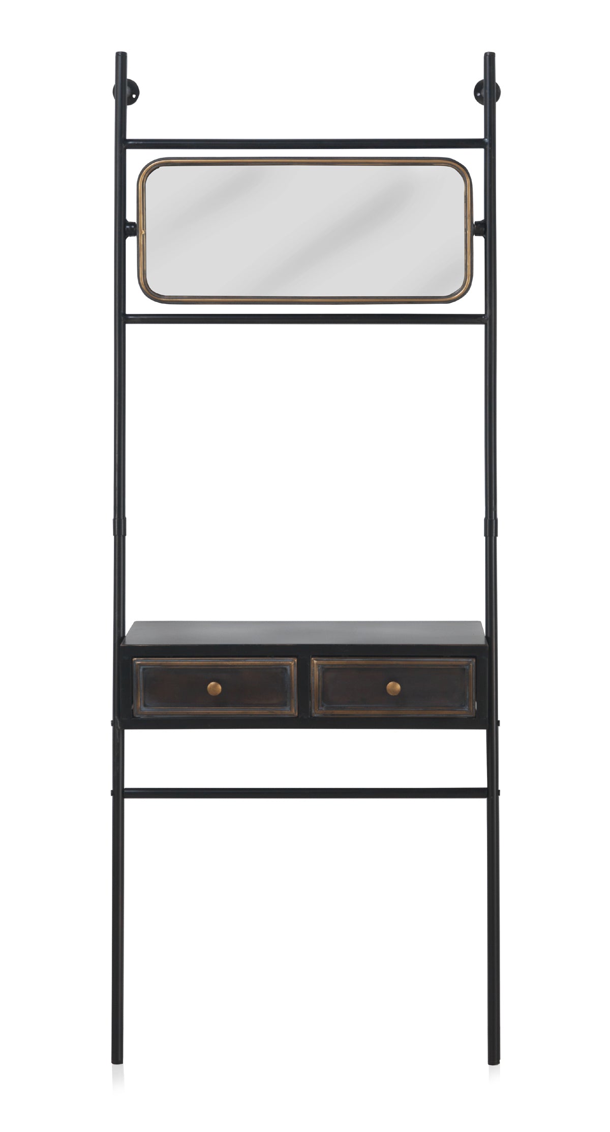 ESTANTE DE PIE A PARED ESTRUCTURA METAL NEGRA