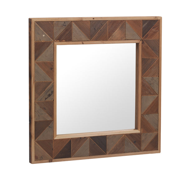 Espejo cuadrado de madera reciclada 77x4x77 cm