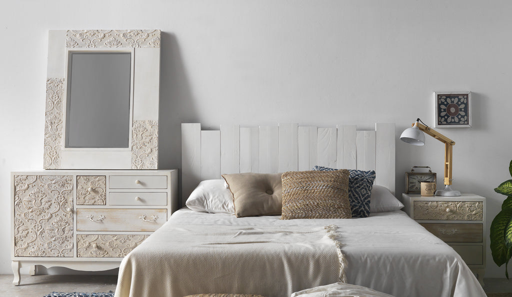 ESPEJO MADERA BLANCA 80X100 CM