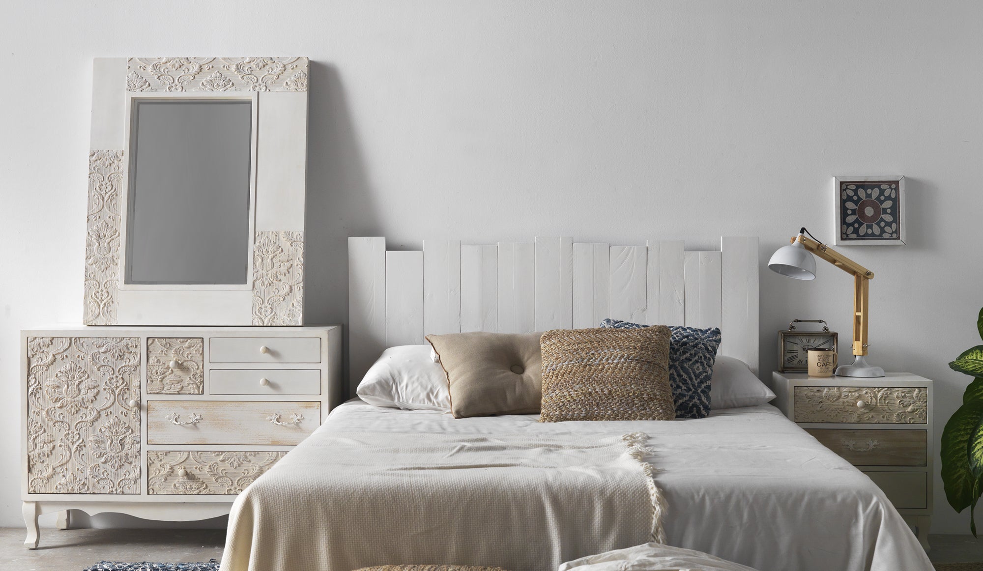 ESPEJO MADERA BLANCA 80X100 CM