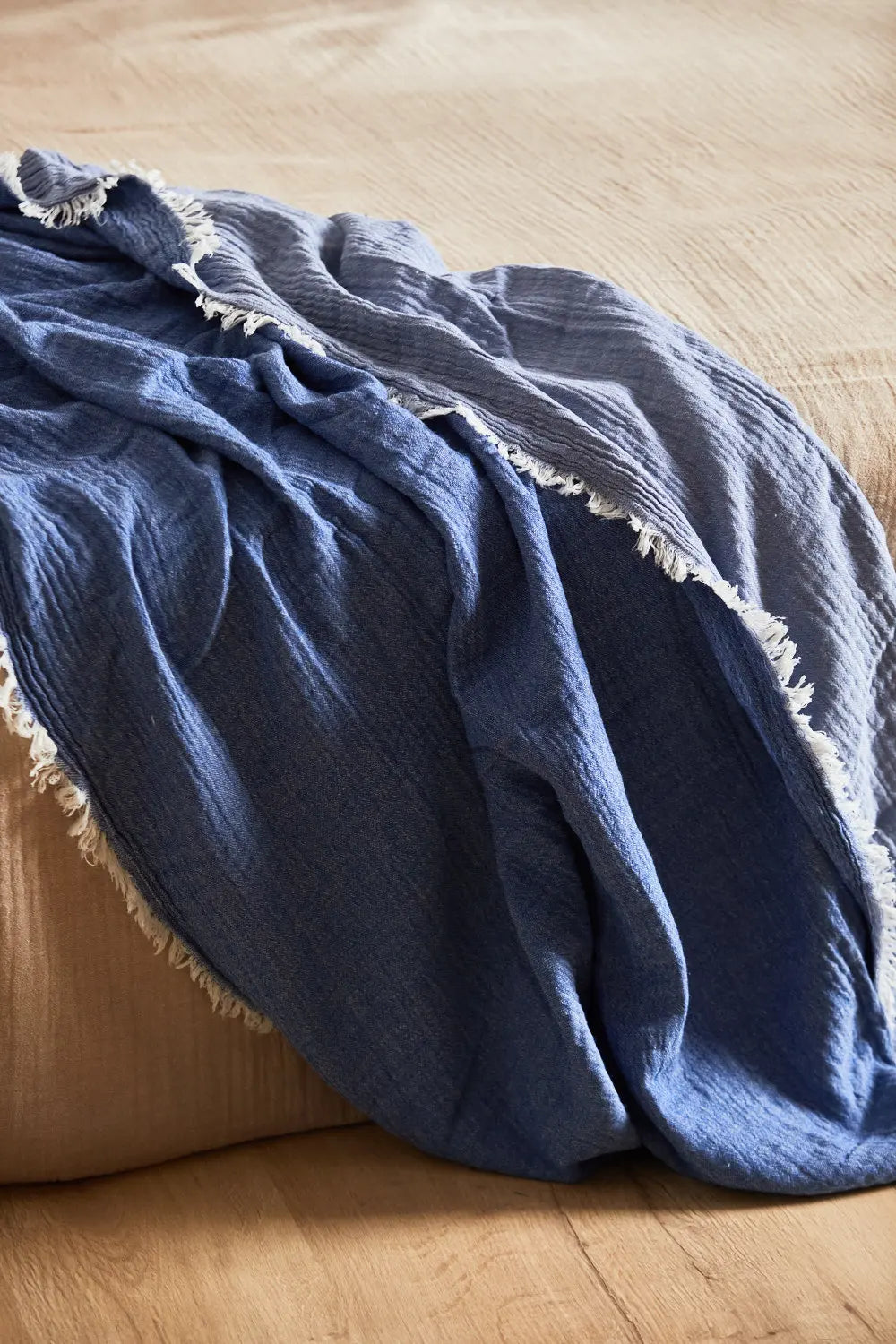 Plaid de algodón azul Layer
