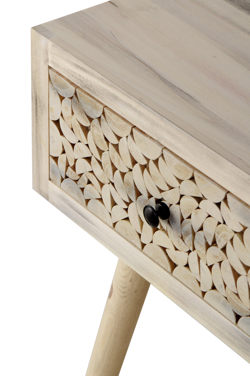 CONSOLA MADERA DE ALAMO COLOR NATURAL, PATAS DE PINO MACIZO