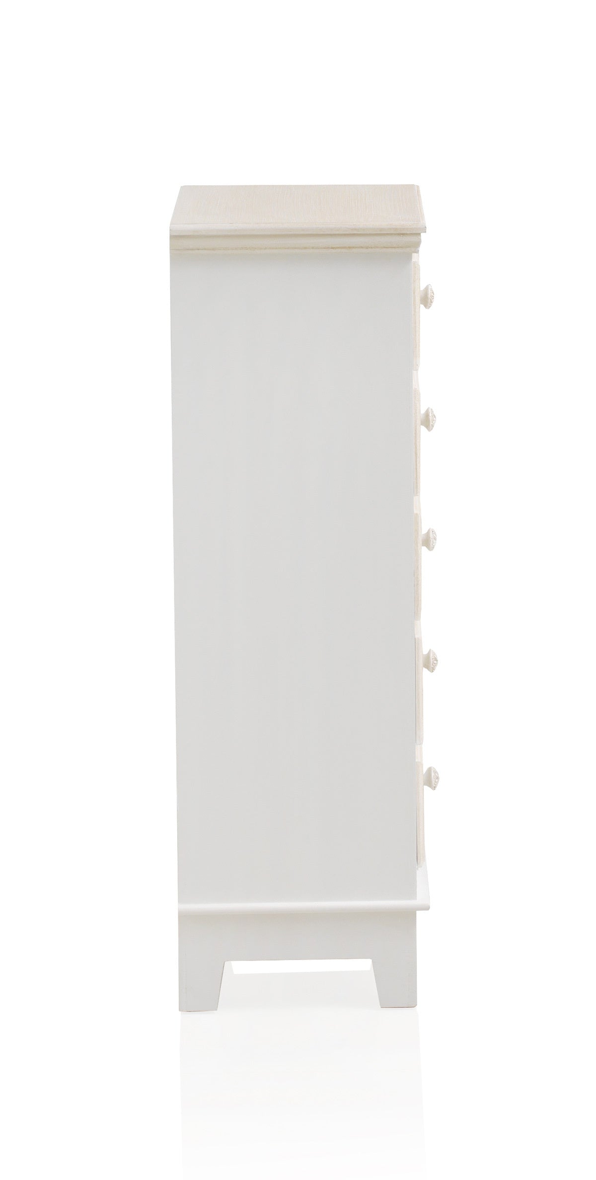 SINFONIER 5 CAJONES MADERA BLANCO SOBRE Y FRONTIS EN CREMA