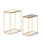 Mesa Auxiliar 40x25x56 / 35x20x46 Metal/Cristal Dorado/Blanco/Negro