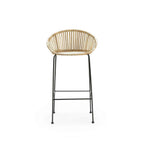 Taburete 50x54x96 Mimbre/Metal Natural/Negro