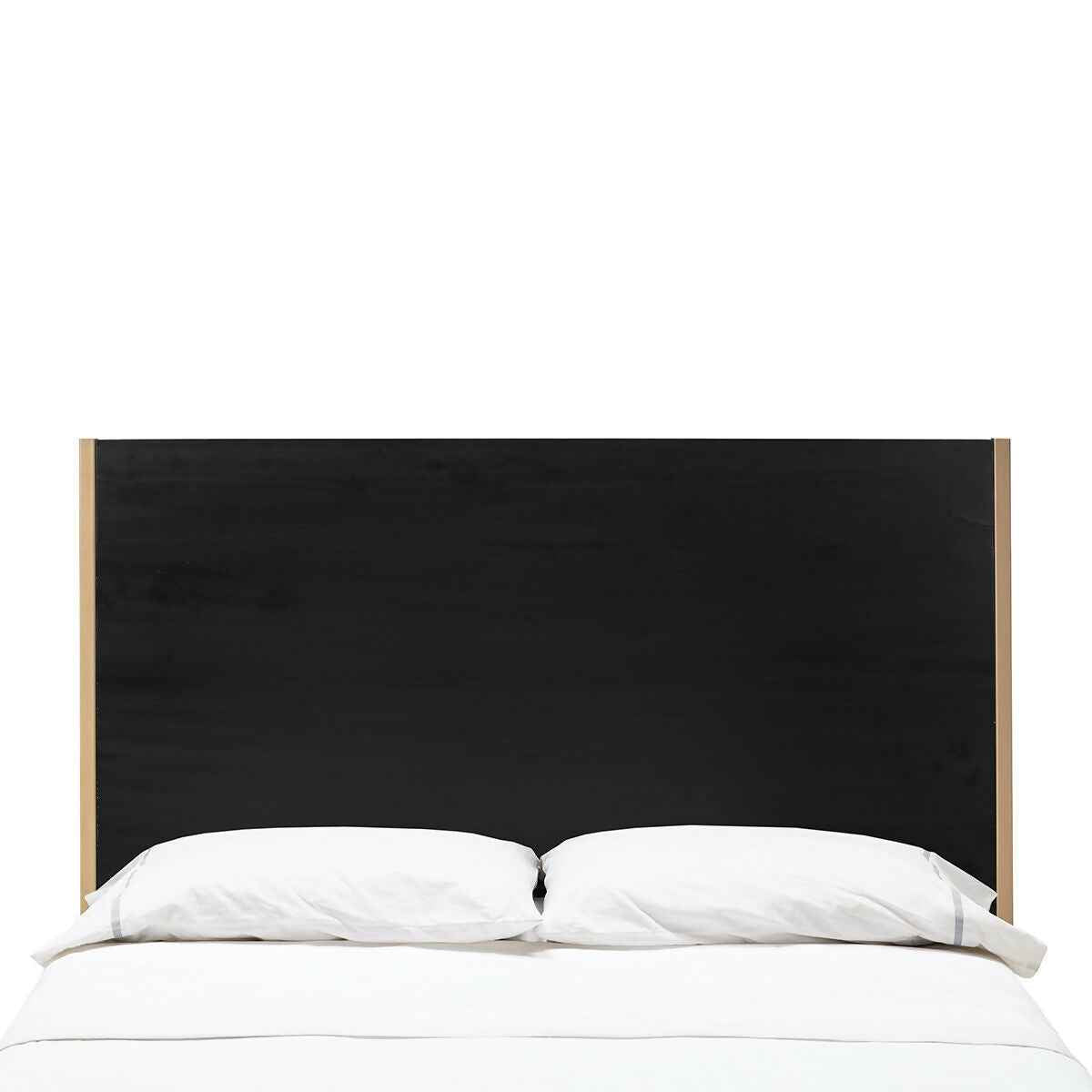 Cabecero 160x3x90 Madera Negro/Metal Dorado