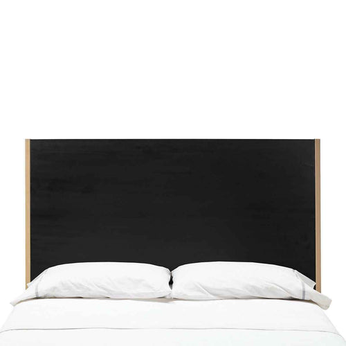 Cabecero madera negra y dorado, unidad 1, vista lateral