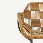 Taburete 52x51x95,50 Metal/Mimbre -- Negro/Natural