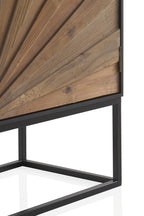 MESITA DE NOCHE MADERA LAMINADA 1 PUERTA CON BASE METALICA