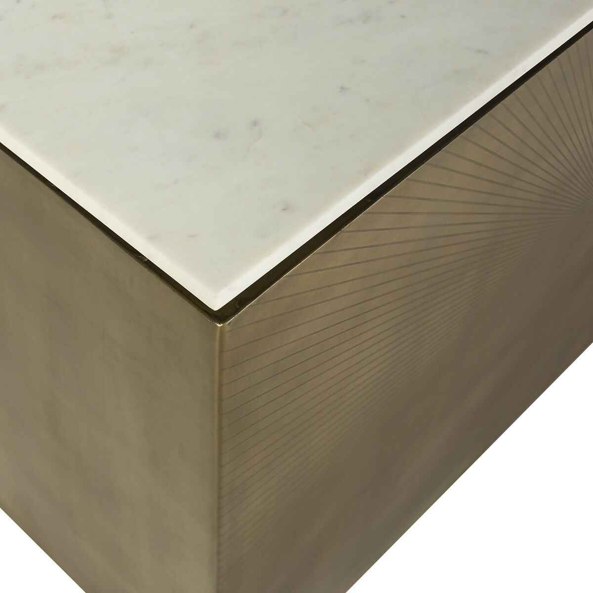 Consola 122x40x85 Metal/Mármol Dorado Antique/Blanco