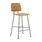 Taburete 41x55x98 Metal Negro/Mimbre Natural