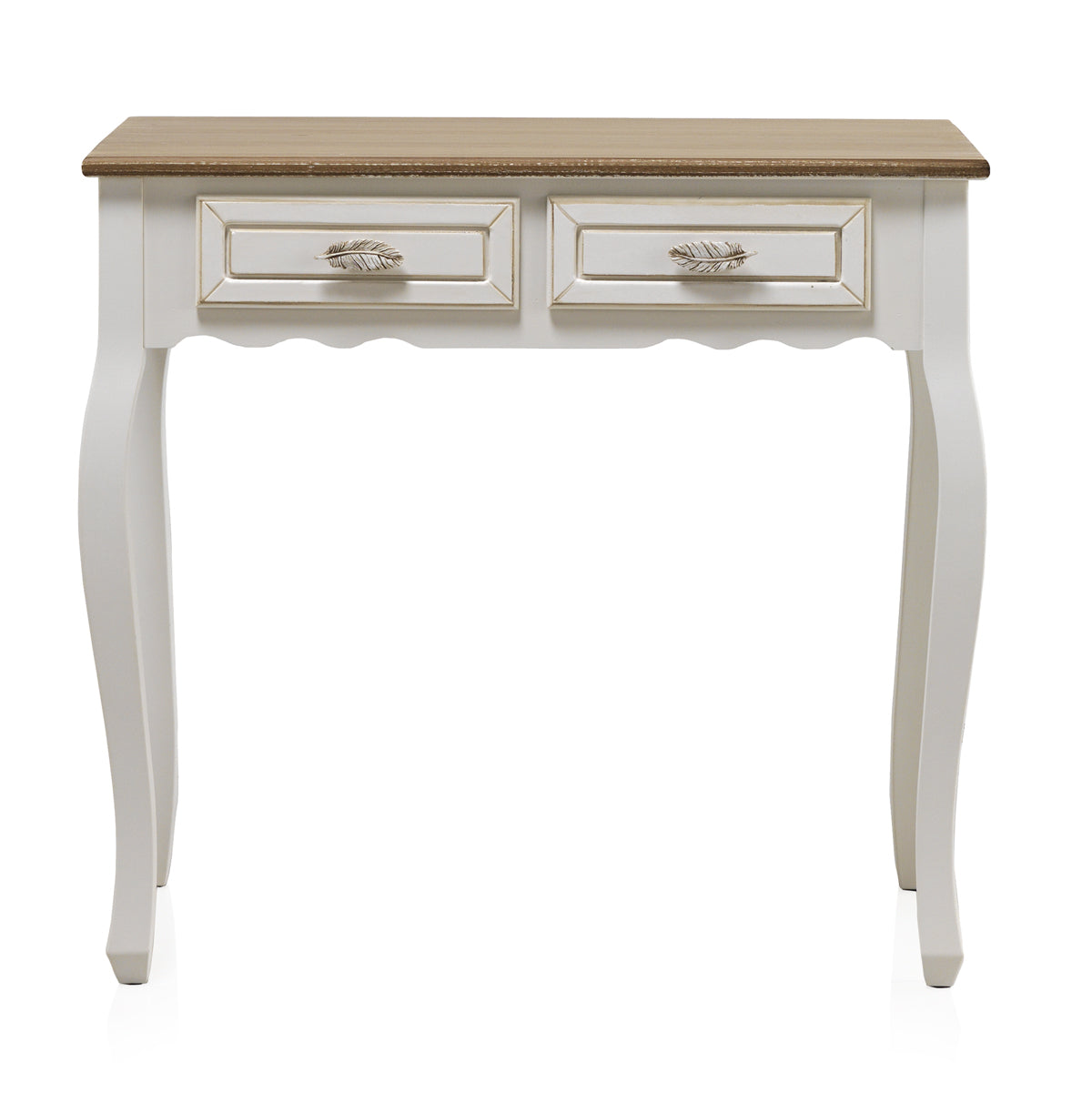 CONSOLA 2 CAJONES MADERA BLANCO