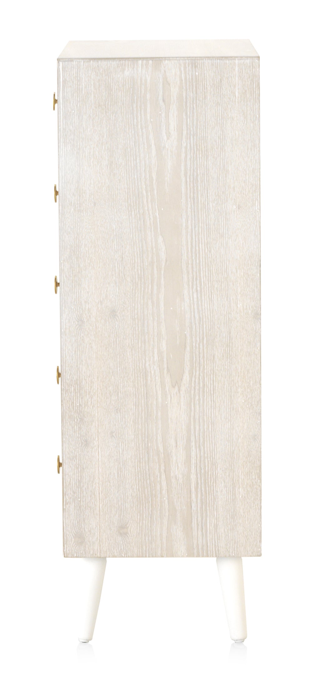 SINFONIER 5CAJONES CHAPADO EN FRESNO PATINADO BLANCO TIRADOR ORO