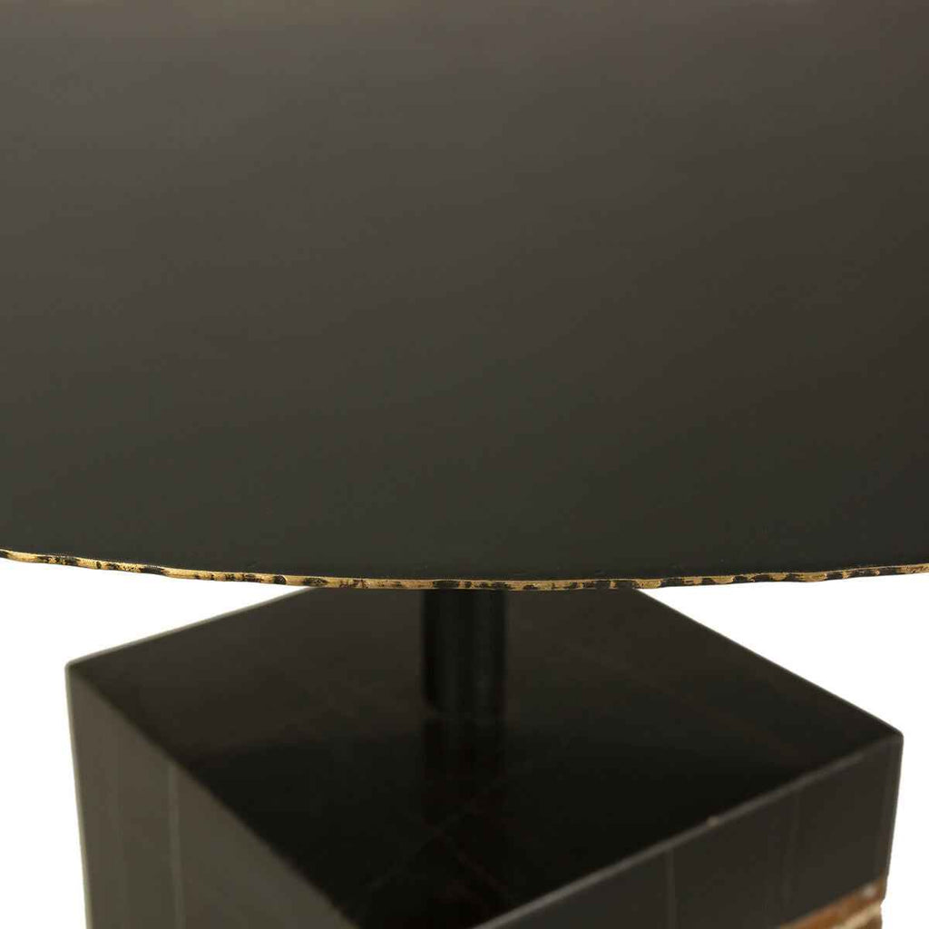 Mesa de Centro 81x81x47 Metal/Mármol Negro/Dorado