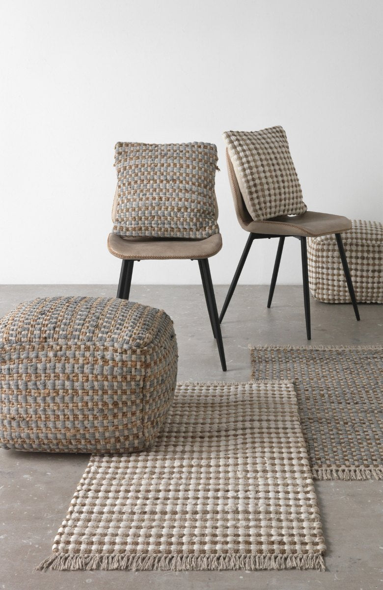 COJIN ALGODON-JUTE GRIS CLARO 45X45 CM