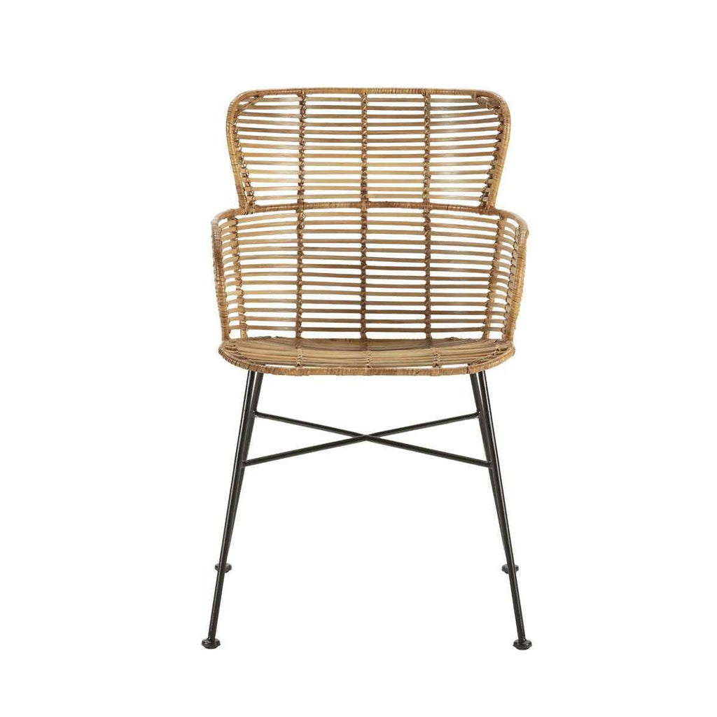 Silla 59x53x84 cm Metal/Mimbre -- Negro/Natural