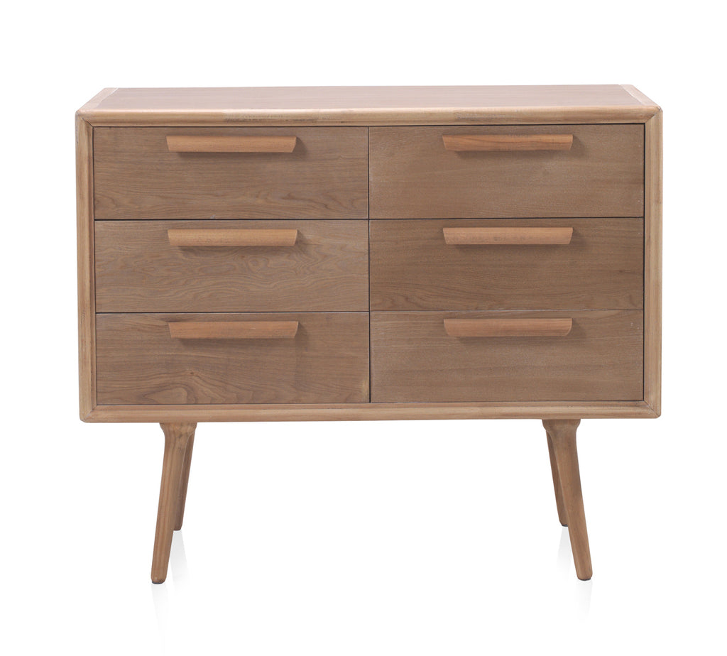 COMODA 6 CAJONES MADERA DE FRESNO NATURAL