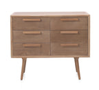 COMODA 6 CAJONES MADERA DE FRESNO NATURAL