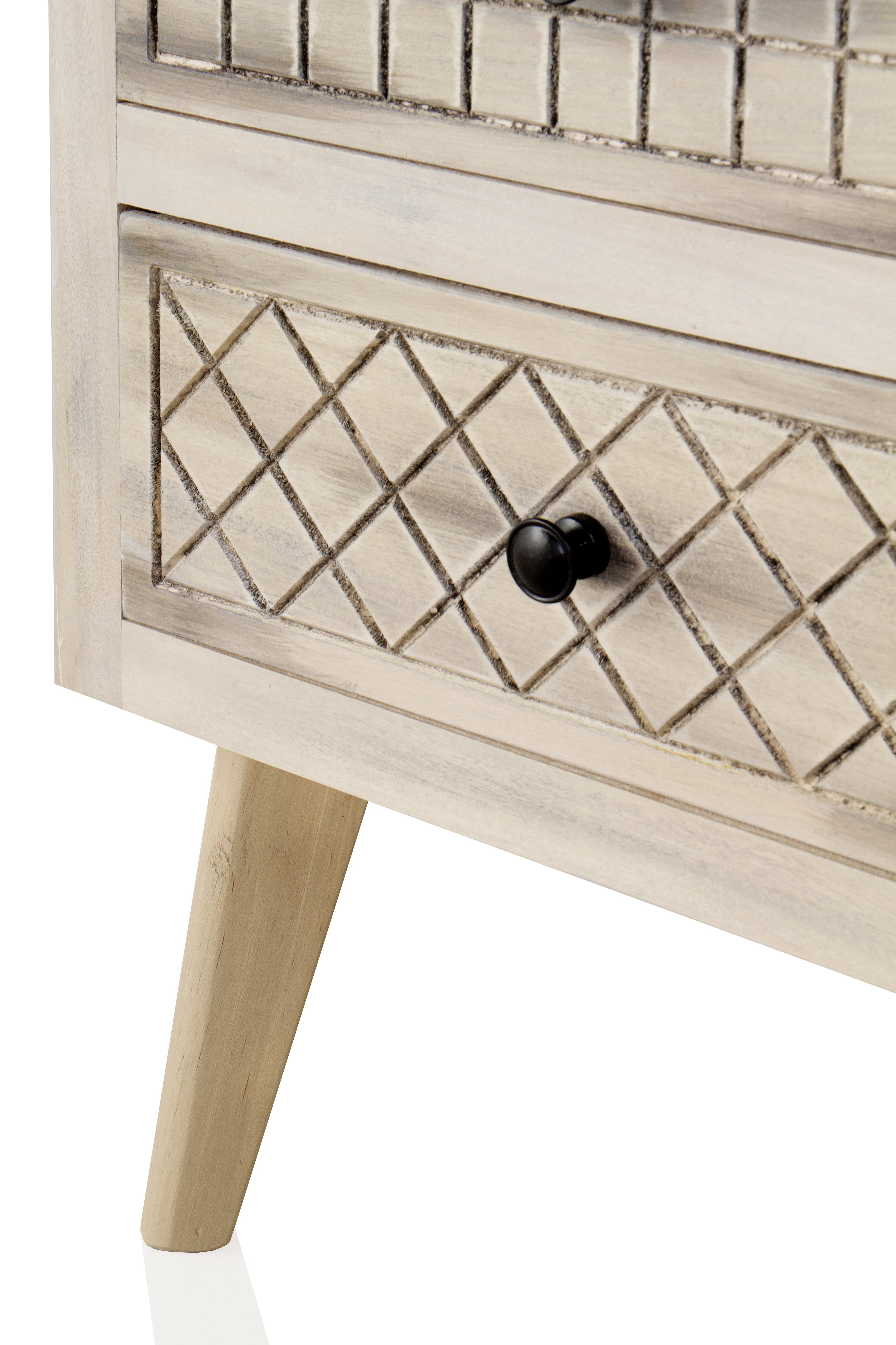 MESITA DE NOCHE MADERA DE ALAMO COLOR NATURAL, PATAS PINO MACIZO