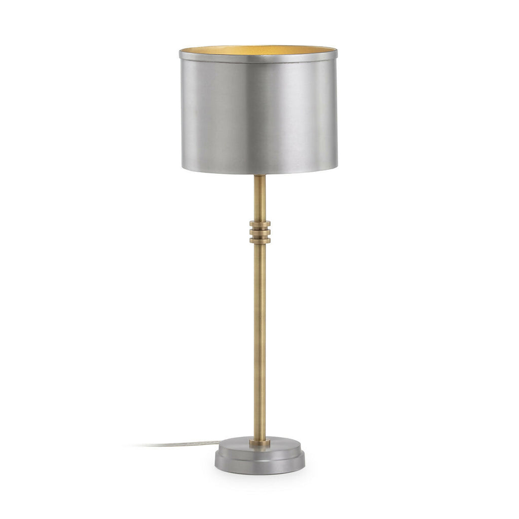 Lámpara de Sobremesa con pantalla 20x12x55 Metal Dorado/Plateado